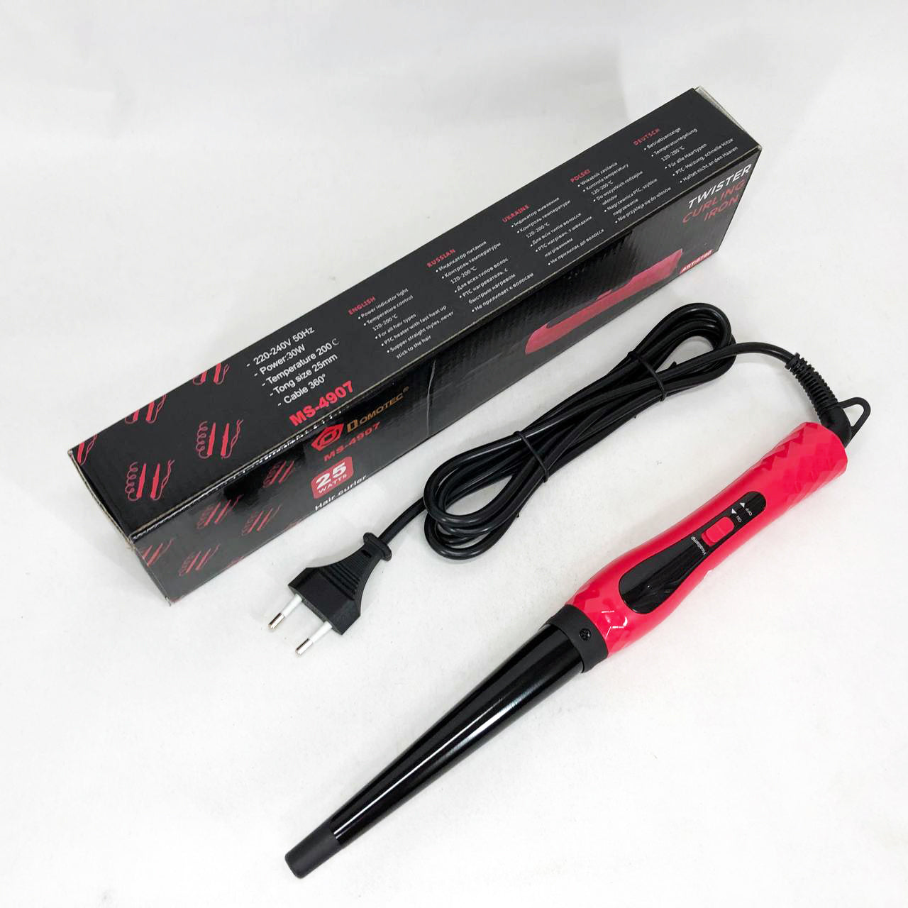 Конусная плойка для волос DOMOTEC MS-4907, стайлер для завивки, стайлер для укладки