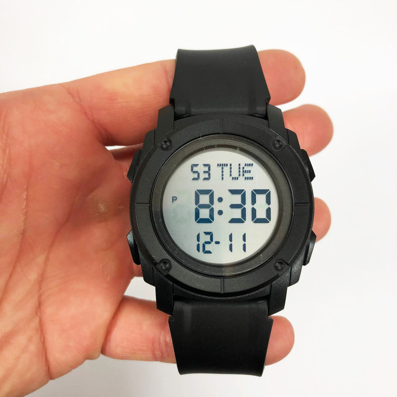 Часы наручные мужские SKMEI 1853BKWT BLACK-WHITE, армейские часы противоударные. Цвет: черный