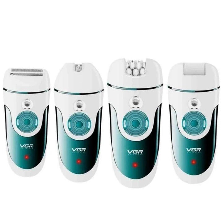 Эпилятор VGR V-700 Женский беспроводной с подсветкой для ног и зоны бикини, пемза, электробритва для ног