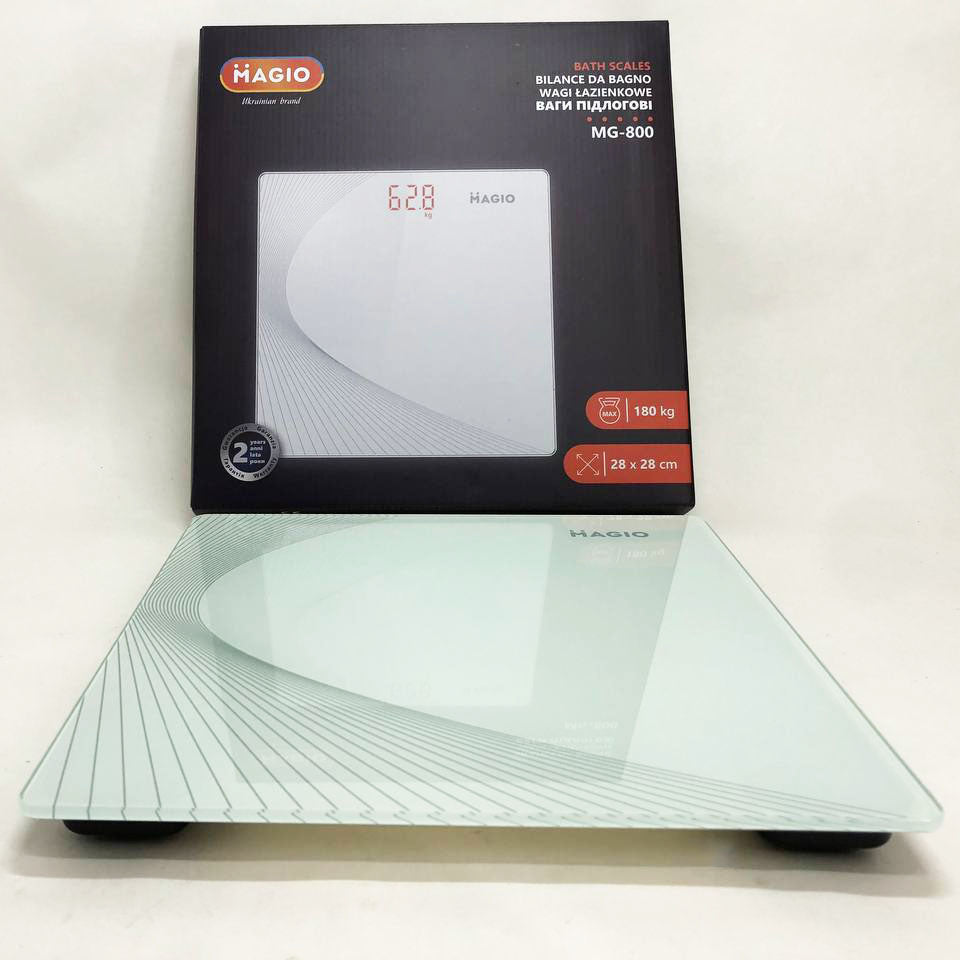 Весы напольные электронные стекло Magio MG-800, Весы для взвешивания людей, Весы бытовые напольные