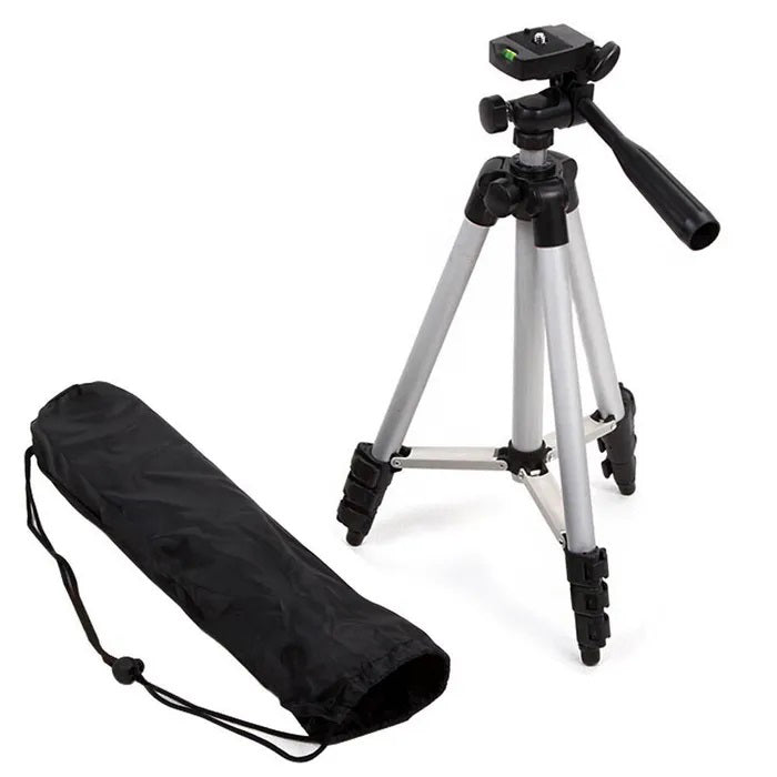 Штатив для телефона и фотоаппарата Tripod 3110 PRO портативный трипод 0,35-1.02м высота. Цвет: серебряный