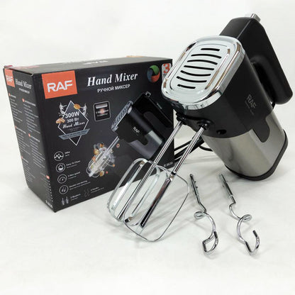 Миксер ручной на кухню RAF R-6630 5 скоростей 2 насадки 300 W, двухвенчиковый миксер, миксер для взбивания