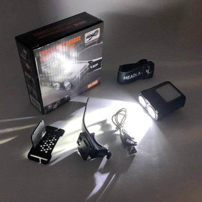 Фонарь налобный SH-T808-2XPE-20SMD-white/red с датчиком движения, мощный налобный фонарь для рыбалки