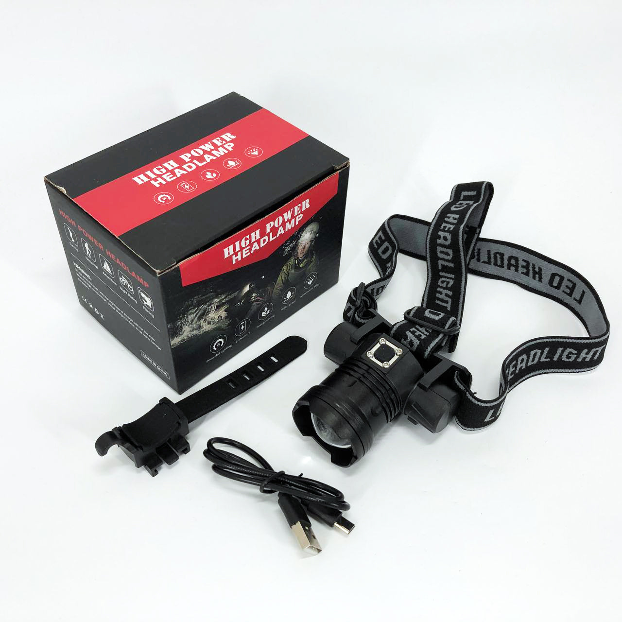 Фонарь налобный PLD-5835-P50 с велокреплением, фонарь аккумуляторный для рыбалки, водонепроницаемый