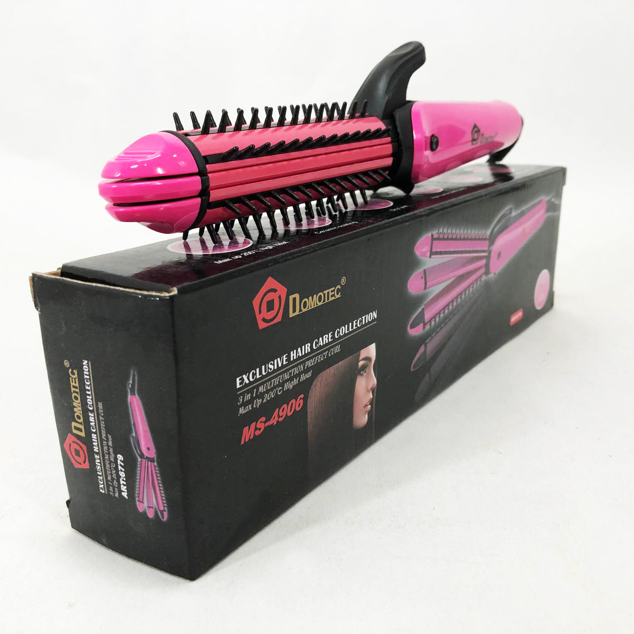 Щипцы для выравнивания, гофре, локоны, расческа с покрытием DOMOTEC MS-4906 3в1