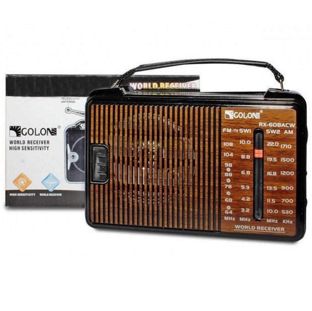 Радиоприемник GOLON RX-608 всеволновый на батарейках + поддержка USB/microSD/MP3/WMA