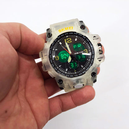 Часы наручные мужские SKMEI 1155BWT, наручные часы для военных, фирменные спортивные часы. Цвет: белый