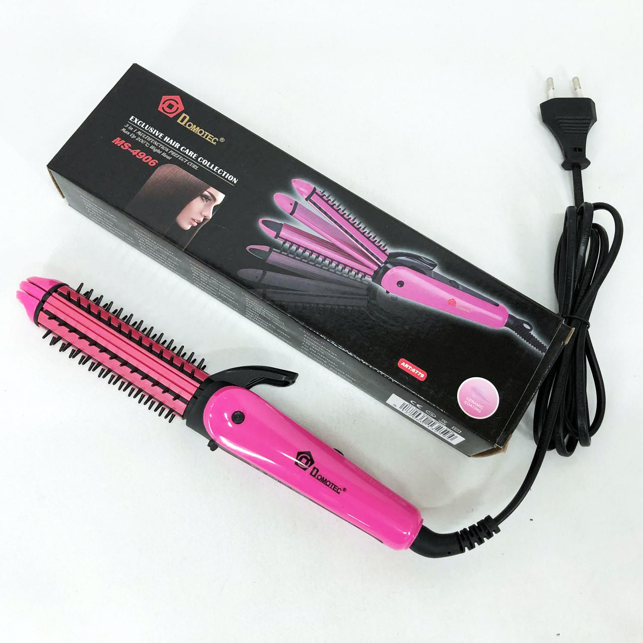 Щипцы для выравнивания, гофре, локоны, расческа с покрытием DOMOTEC MS-4906 3в1