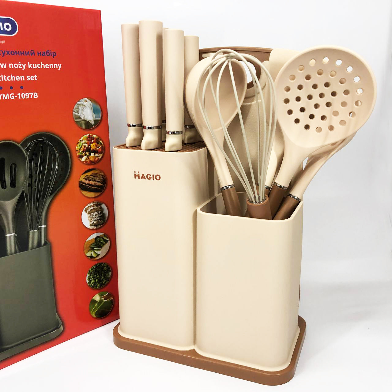 Набор силиконовых кухонных принадлежностей Magio MG-1097I набор ножей лопаток 12 предметов