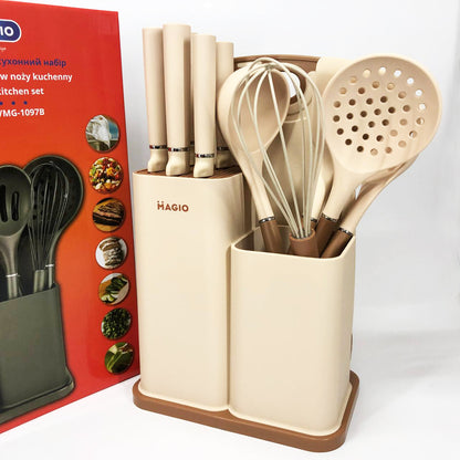 Набор силиконовых кухонных принадлежностей Magio MG-1097I набор ножей лопаток 12 предметов