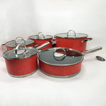 Набор посуды 10 предметов ASTRA A-2510, набор кастрюль с антипригарным покрытием, хорошие кастрюли