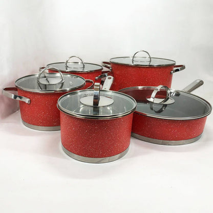 Набор посуды 10 предметов ASTRA A-2510, набор кастрюль с антипригарным покрытием, хорошие кастрюли