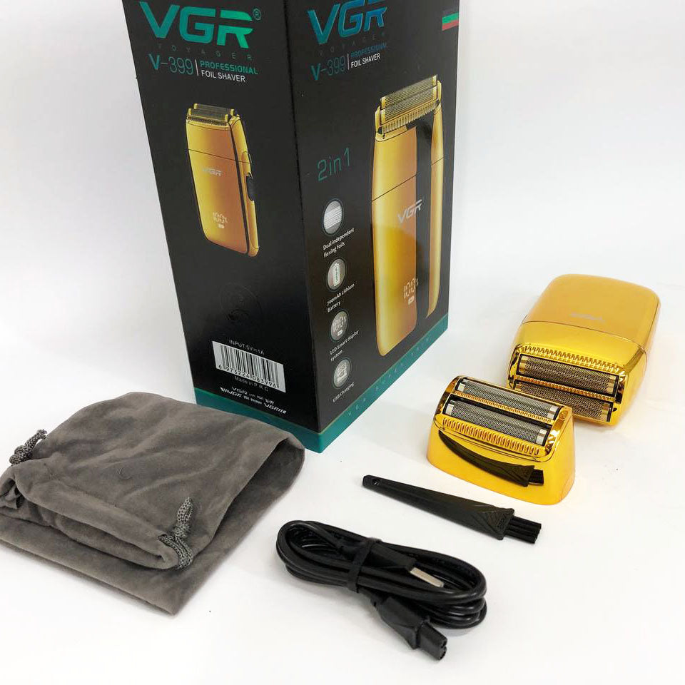 Професійний шейвер VGR V-399 GOLD, бездротова електробритва, бритва триммер для бороди