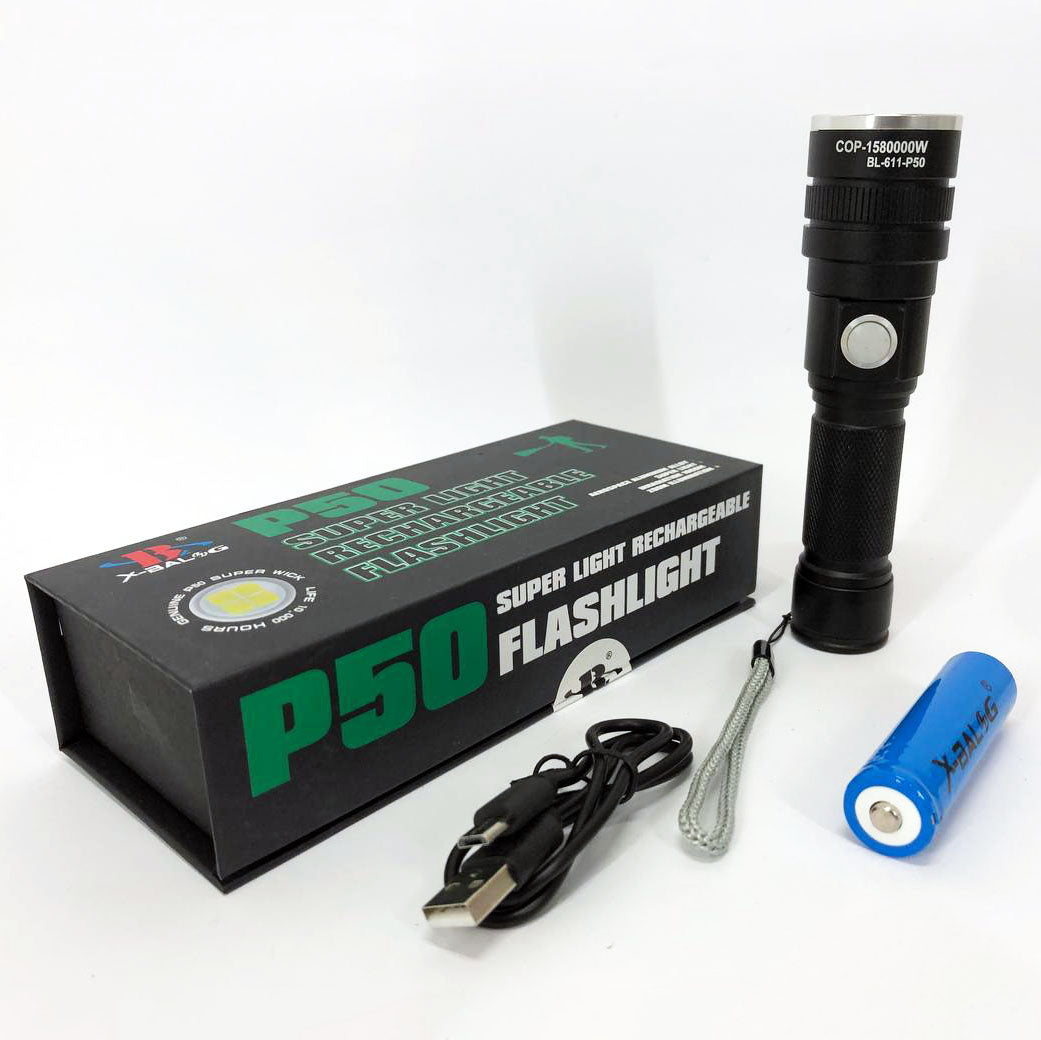Фонарь аккумуляторный Bailong BL-611-P50, Фонарик полис, Тактичный фонарь, Ручной фонарик led