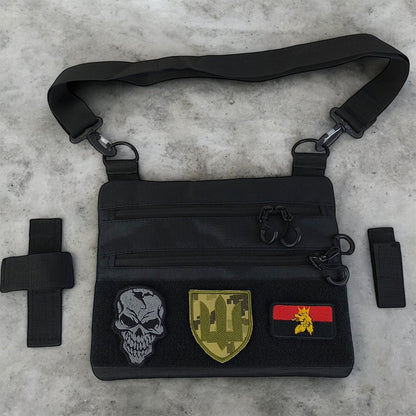 Сумка тактична чорна для прихованого носіння з кобурою, чоловічий месенджер із кордури