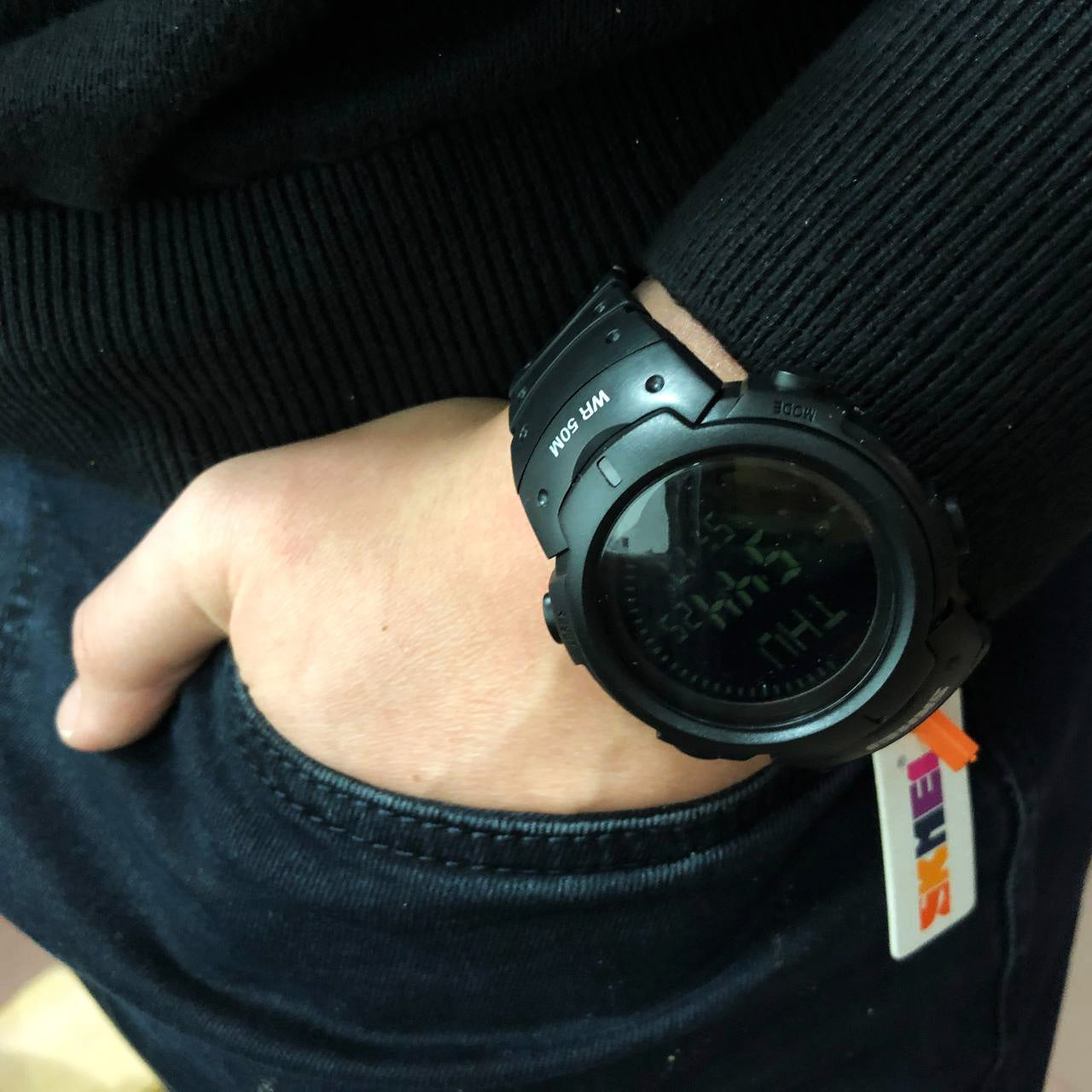 Часы наручные мужские SKMEI 1231BK, брендовые мужские часы, модные мужские часы. Цвет: черный