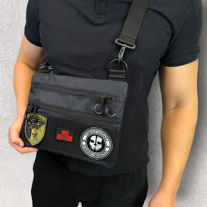 Черная мужская сумка тактическая нагрудная, Тактический универсальный рюкзак, Мужская сумка рюкзак слинг