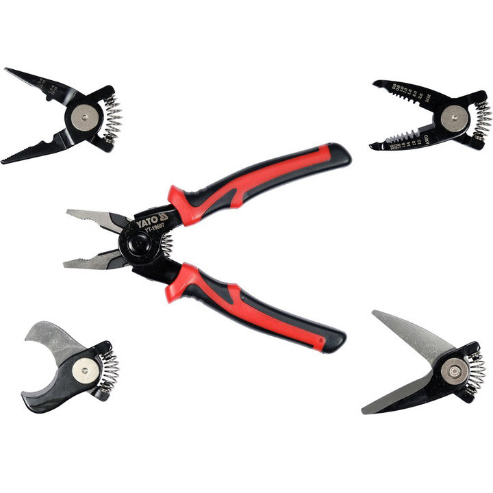 Багатофункціональний набір швидкозмінних інструментів 5 в 1 (плоскогубці, зачищення ізоляції, щипці обтискні)