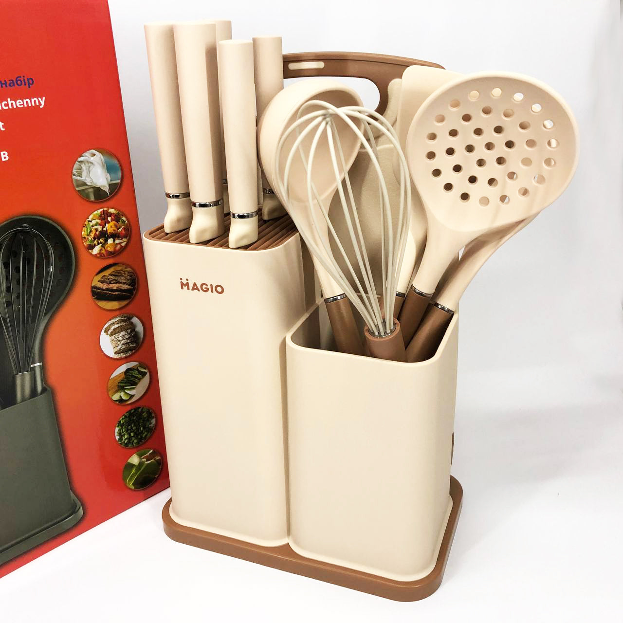 Набор силиконовых кухонных принадлежностей Magio MG-1097I набор ножей лопаток 12 предметов