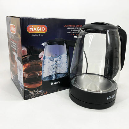 Электрочайник Magio MG-505, чайник прозрачный с подсветкой, стильный электрический чайник