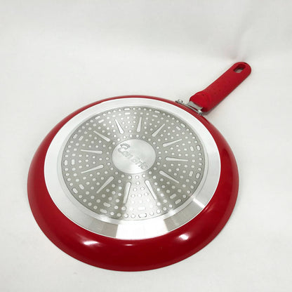 Сковорода блинная 24 см с антипригарным покрытием Con Brio CB-2424 для всех видов плит. Цвет: красный