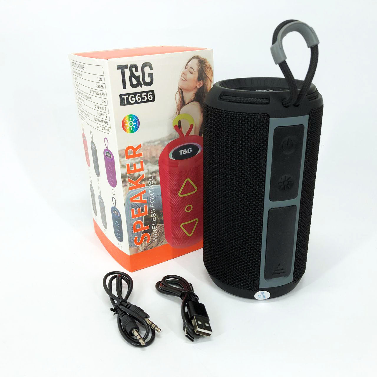 Bluetooth колонка портативная TG656 FM-радио, аккумуляторная колонка для музыки. Цвет: черный