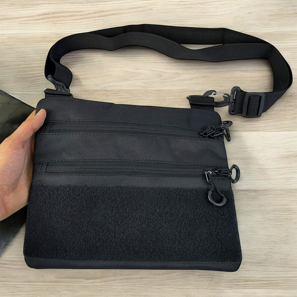 Сумка тактична чорна для прихованого носіння з кобурою, чоловічий месенджер із кордури