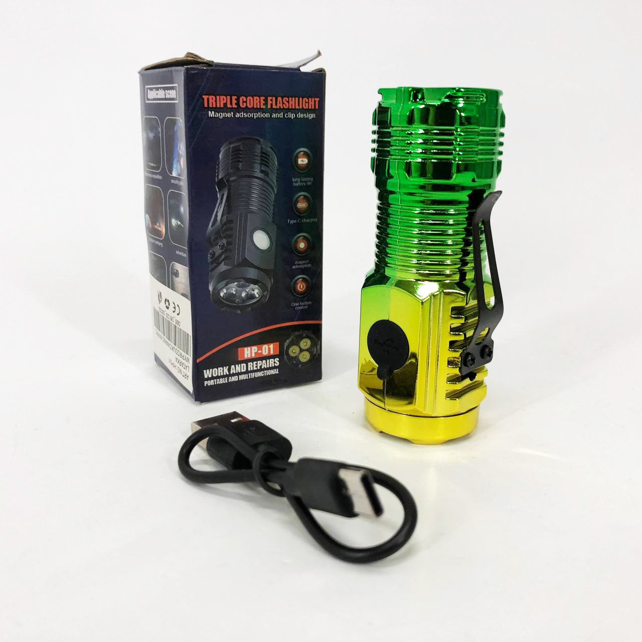 Карманный фонарик PLD-HP01-3LED, Мощный аккумуляторный лед фонарик, Лед фонарь ручной