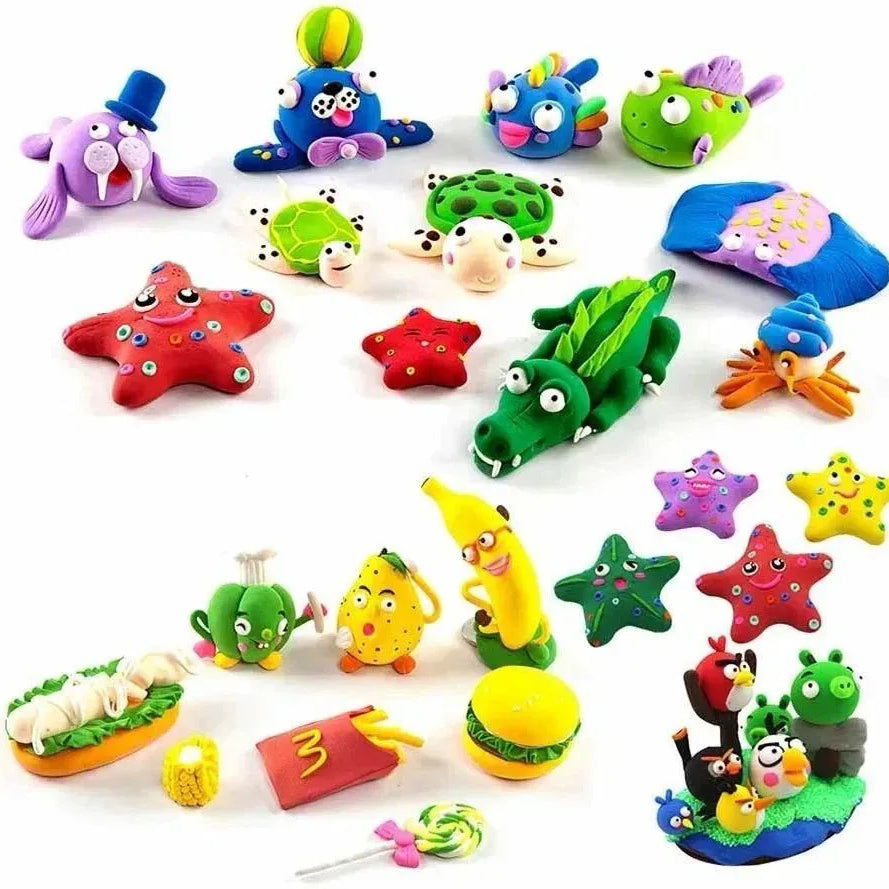 Легкий воздушный пластилин 24 цвета для лепки с инструментами набор для творчества художественный