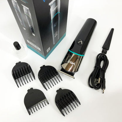 Профессиональная машинка для стрижки волос триммер VGR V-291 с насадками, электробритва. Цвет: зеленый