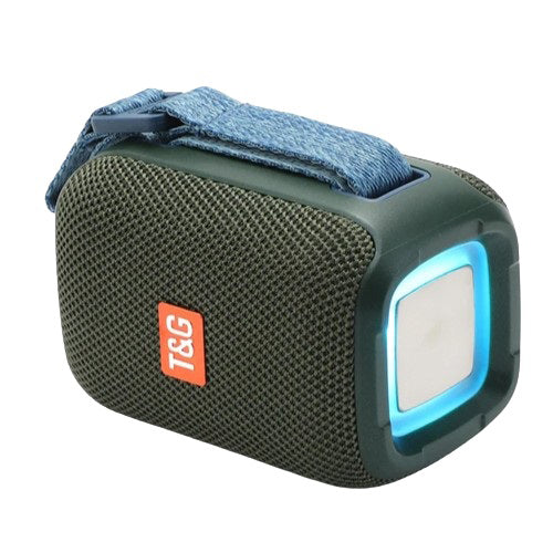 Портативная Bluetooth колонка TG339 5W с RGB подсветкой, аккумуляторная колонка для музыки. Цвет: зеленый