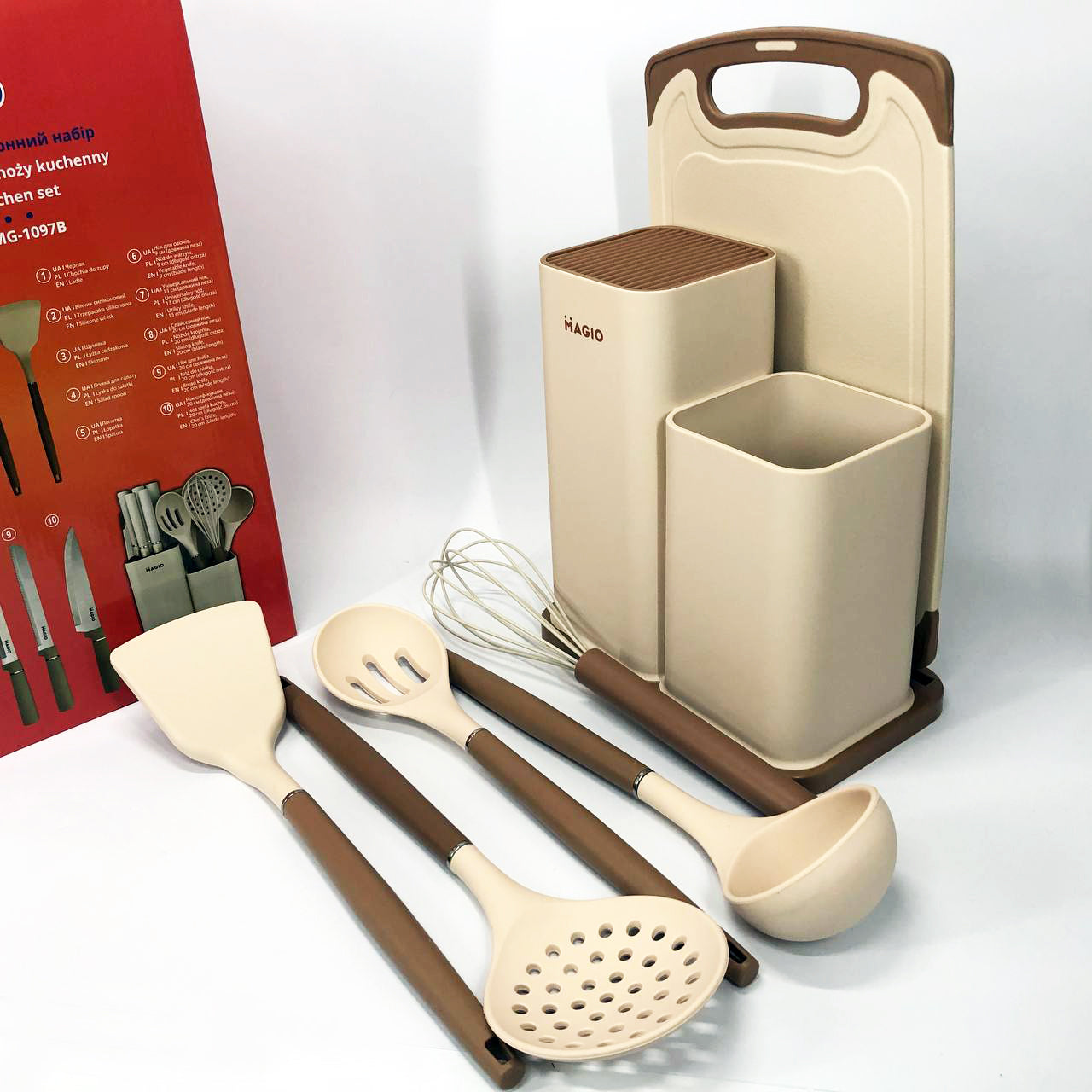 Набор силиконовых кухонных принадлежностей Magio MG-1097I набор ножей лопаток 12 предметов