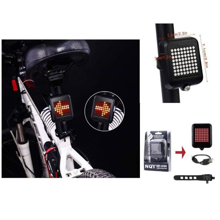 Задний велофонарь с поворотником и лазерной разметкой AQY-0100, Велосипедный фонарь с защитой от влаги