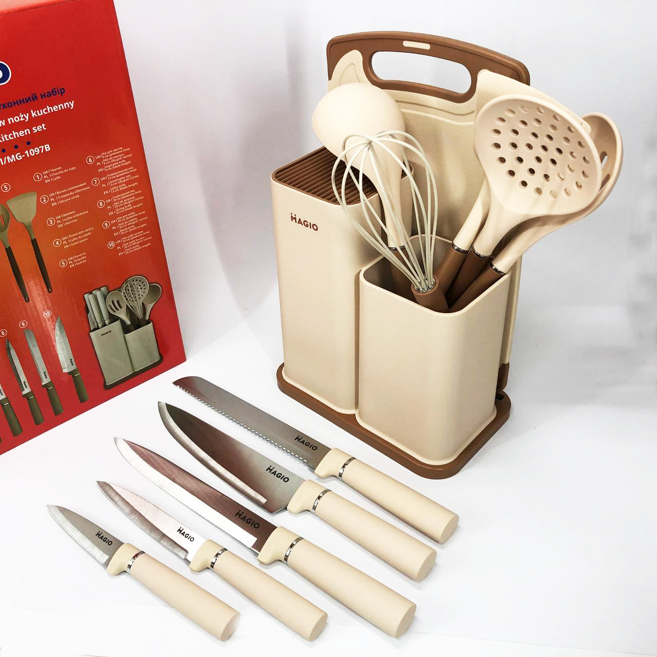 Набор силиконовых кухонных принадлежностей Magio MG-1097I набор ножей лопаток 12 предметов