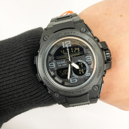 Часы наручные мужские SKMEI 1452BK BLACK, водонепроницаемые мужские часы. Цвет: черный