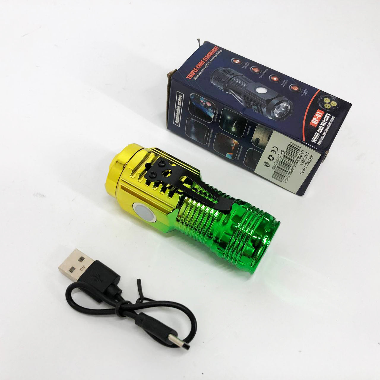 Карманный фонарик PLD-HP01-3LED, Мощный аккумуляторный лед фонарик, Лед фонарь ручной