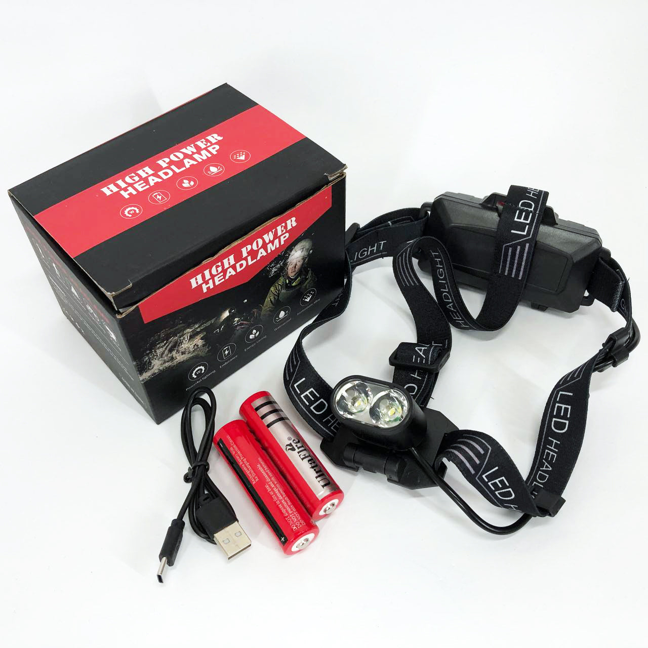 Фонарь налобный аккумуляторный Police 2128-2T6, Портативный светодиодный налобный фонарь