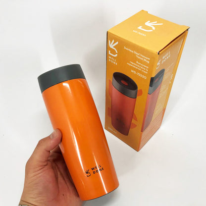 Термокружка Well Done WD-7053O вакуумная 380 мл, Качественный термос для дома. Цвет: оранжевый
