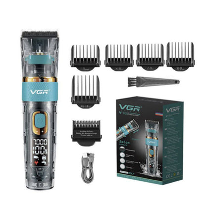 Машинка для стрижки волос и бороды VGR V-695 с LED дисплеем IPX7 влагозащита, Окантовочная машинка