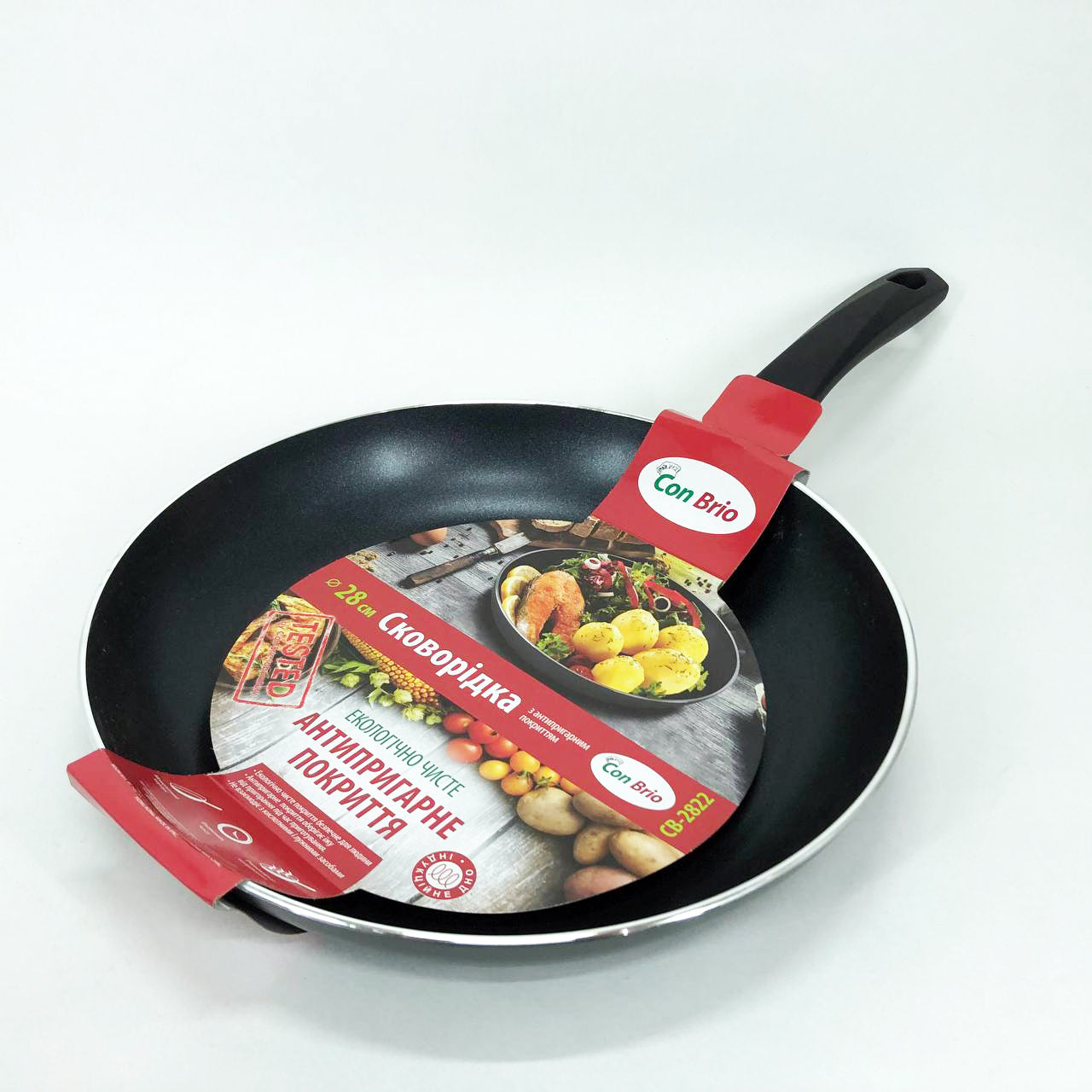 Сковорода 28 см Con Brio СВ-2822 FULL INDUCTION, Сковорода с толстым дном, качественная на плиту