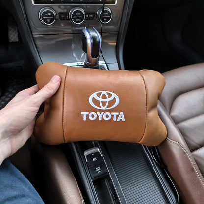Набор кожаных подушек 2шт на подголовник Toyota. Комфортные ортопедические подушки, Toyota