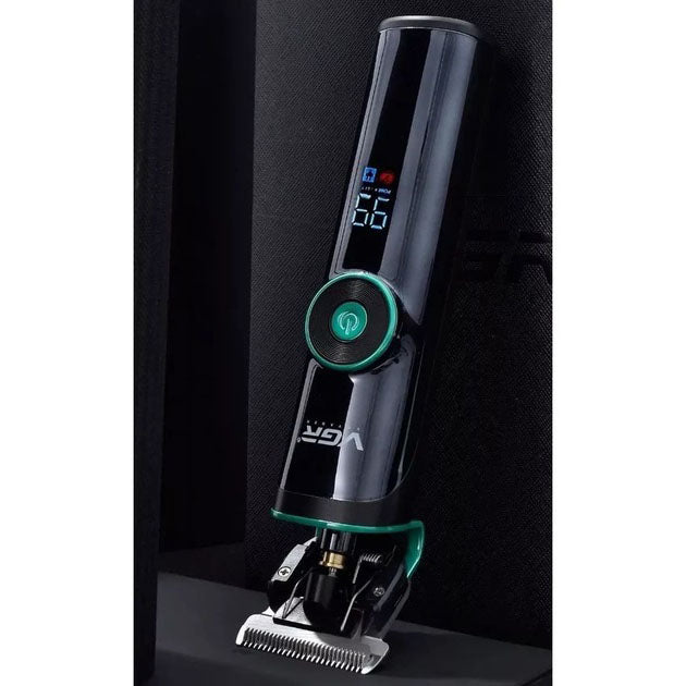 Универсальная машинка триммер для стрижки волос VGR V-671 аккумуляторный с набором насадок и LED дисплеем