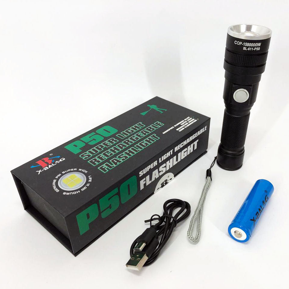 Фонарь аккумуляторный Bailong BL-611-P50, Фонарик полис, Тактичный фонарь, Ручной фонарик led