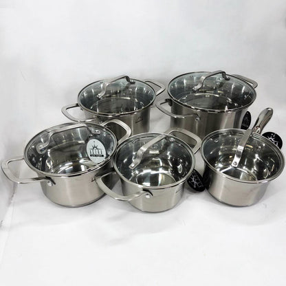 Набор посуды 10 предметов ASTRA A-2310, набор кастрюль для электроплиты, сборный набор кастрюль