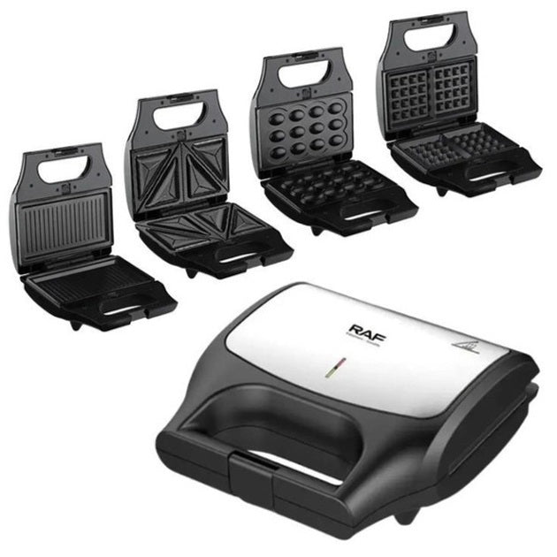 Вафельница бутербродница сендвичница гриль электрическая 8 в 1 RAF R.551 850W Мультипекарь со 8 формами