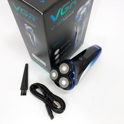 Электробритва VGR V-387 для мужчин, роторная для влажного и сухого бритья, Беспроводная электробритва