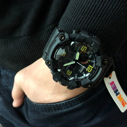 Часы наручные мужские SKMEI 1520BK BLACK, армейские часы противоударные. Цвет: черный