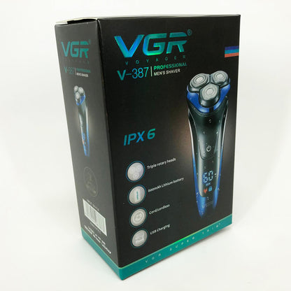 Электробритва VGR V-387 для мужчин, роторная для влажного и сухого бритья, Беспроводная электробритва