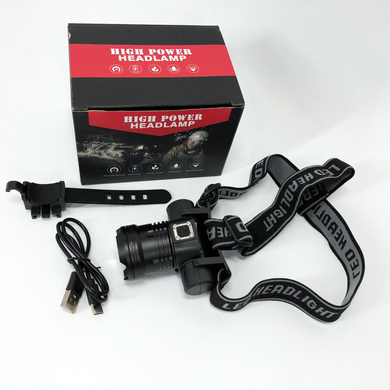 Фонарь налобный PLD-5835-P50 с велокреплением, фонарь аккумуляторный для рыбалки, водонепроницаемый