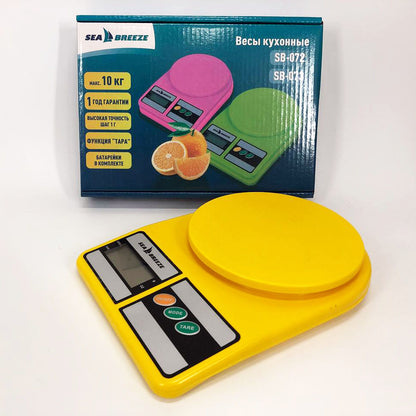 Весы кухонные SeaBreeze SB-071, Электрические кухонные весы, Точные кухонные весы. Цвет: желтый
